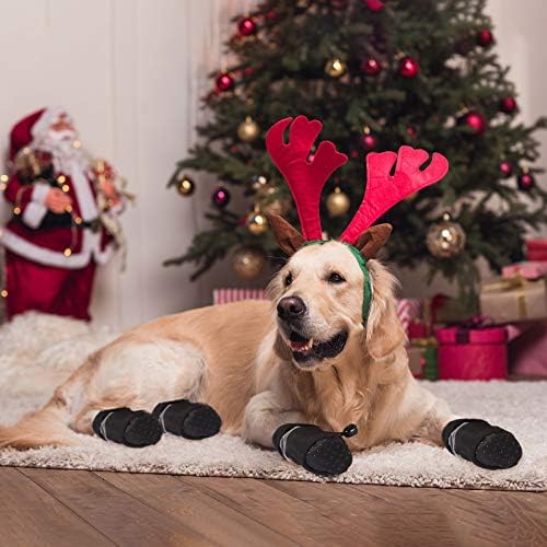5 juegos de 20 botas para perro, protectores de patas, antideslizantes, botas impermeables para perros con correas de fijación ajustables para