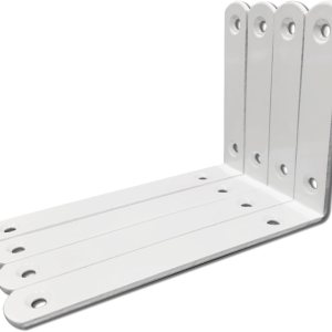 4 soportes de estante, 6 pulgadas, color blanco, resistente, soportes de pared de metal en L para estantes, soporte de pared para montaje en pared 4 soportes de estante, 6 pulgadas, color blanco, resistente, soportes de pared de metal en L para estantes, soporte de pared para montaje en pared