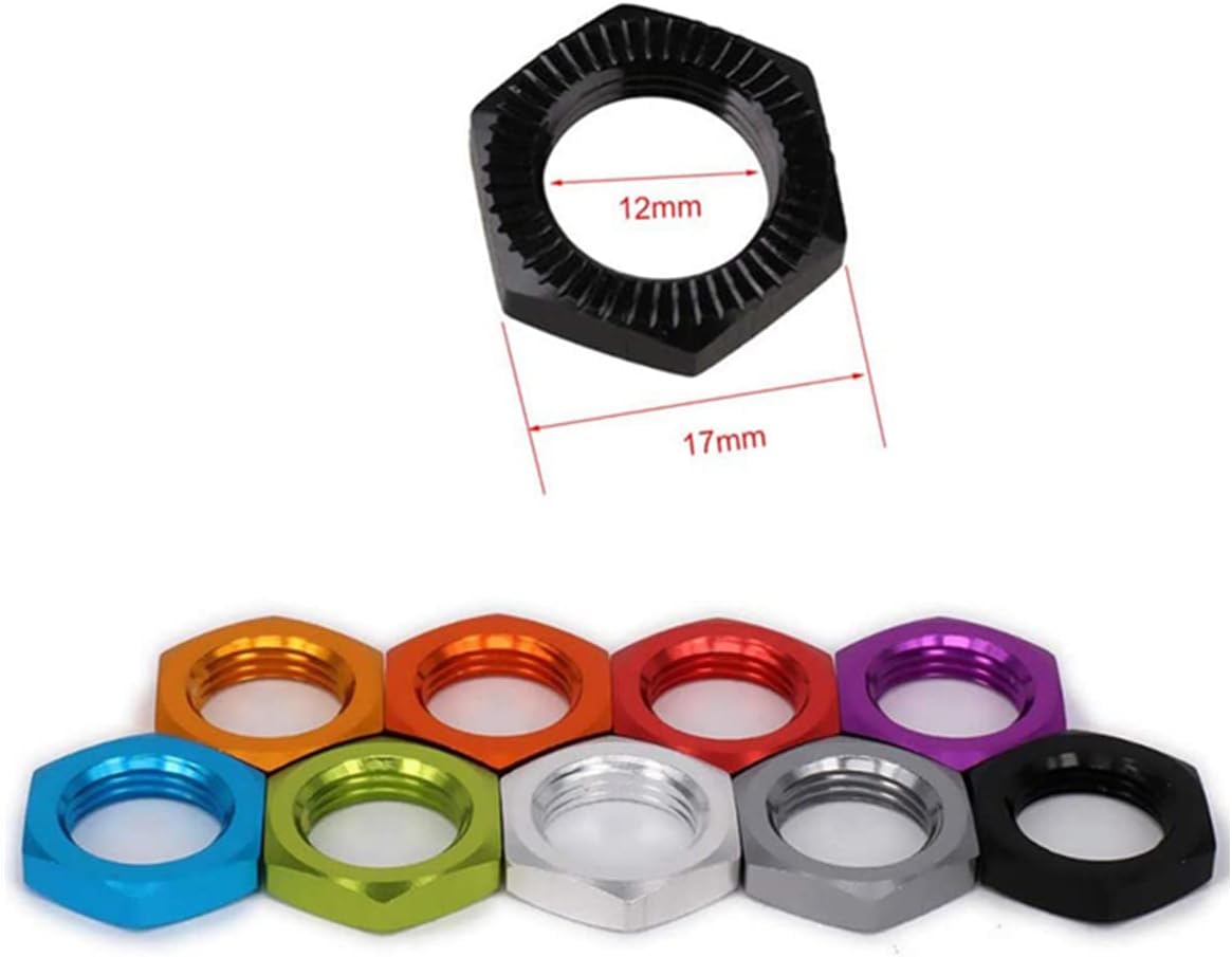 Rosca de tuerca de rueda de aluminio de 0.669 in de 0.039 pulgadas para 17 18 modelo RC ARRMA 6s HSP Redcat Himoto Monster Trucks Off Road Buggy