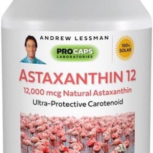 ANDREW LESSMAN Astaxantina 240 cápsulas blandas – 12000 mcg de astaxantina natural, potente carotenoide antioxidante. Protección para ojos, corazón, ANDREW LESSMAN Astaxantina 240 cápsulas blandas – 12000 mcg de astaxantina natural, potente carotenoide antioxidante. Protección para ojos, corazón,