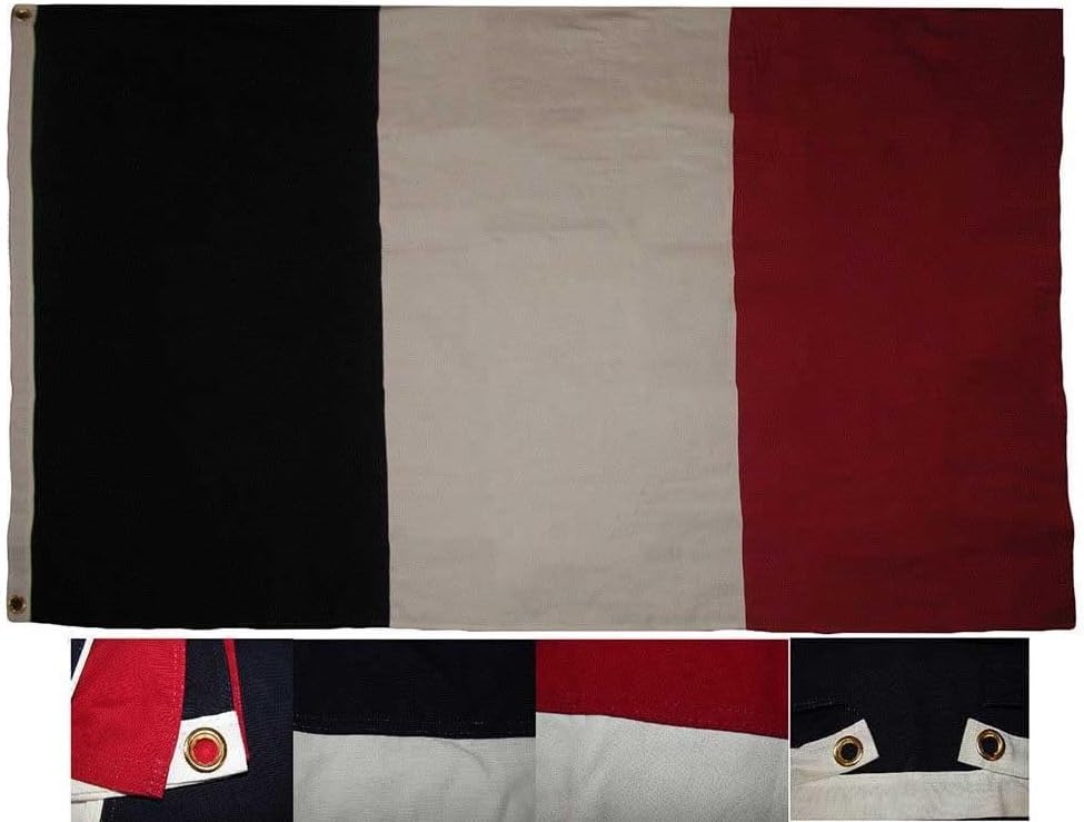 Premium 3×5 Embroidered France French Cotton Flag Large 3’x5′ Grommets