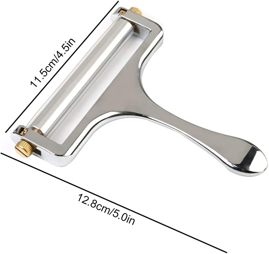 Rebanadora de queso, de acero inoxidable resistente de grosor ajustable, con alambre para quesos suaves y semiduros, 4 cables de corte de acero