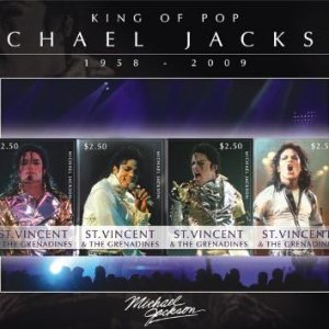 St. Vincent & The Grenadines Sellos de hojas de recuerdo hechos para Michael Jackson St. Vincent & The Grenadines Sellos de hojas de recuerdo hechos para Michael Jackson