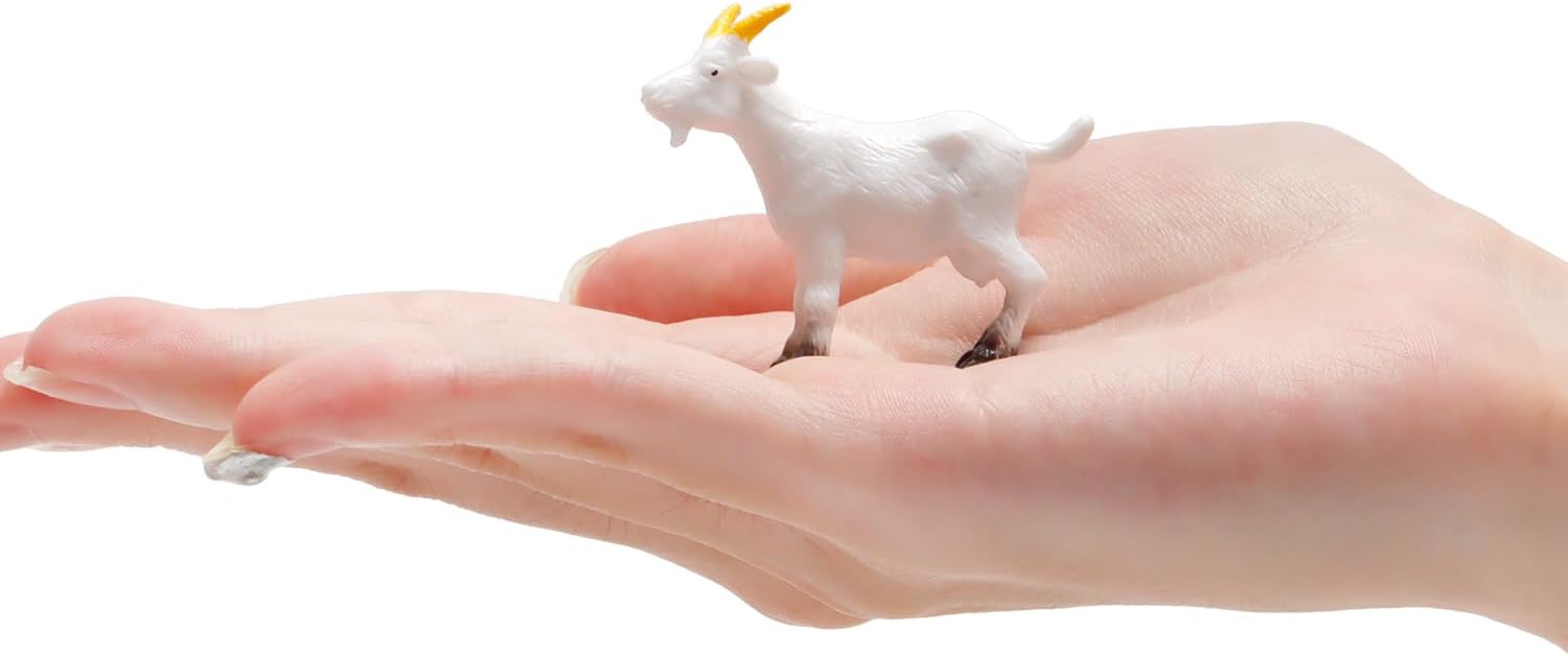25 figuras miniatura de cabra en miniatura, de cordero, de resina, de cordero, modelo de animales de granja de plástico, para suculentas, maceta,