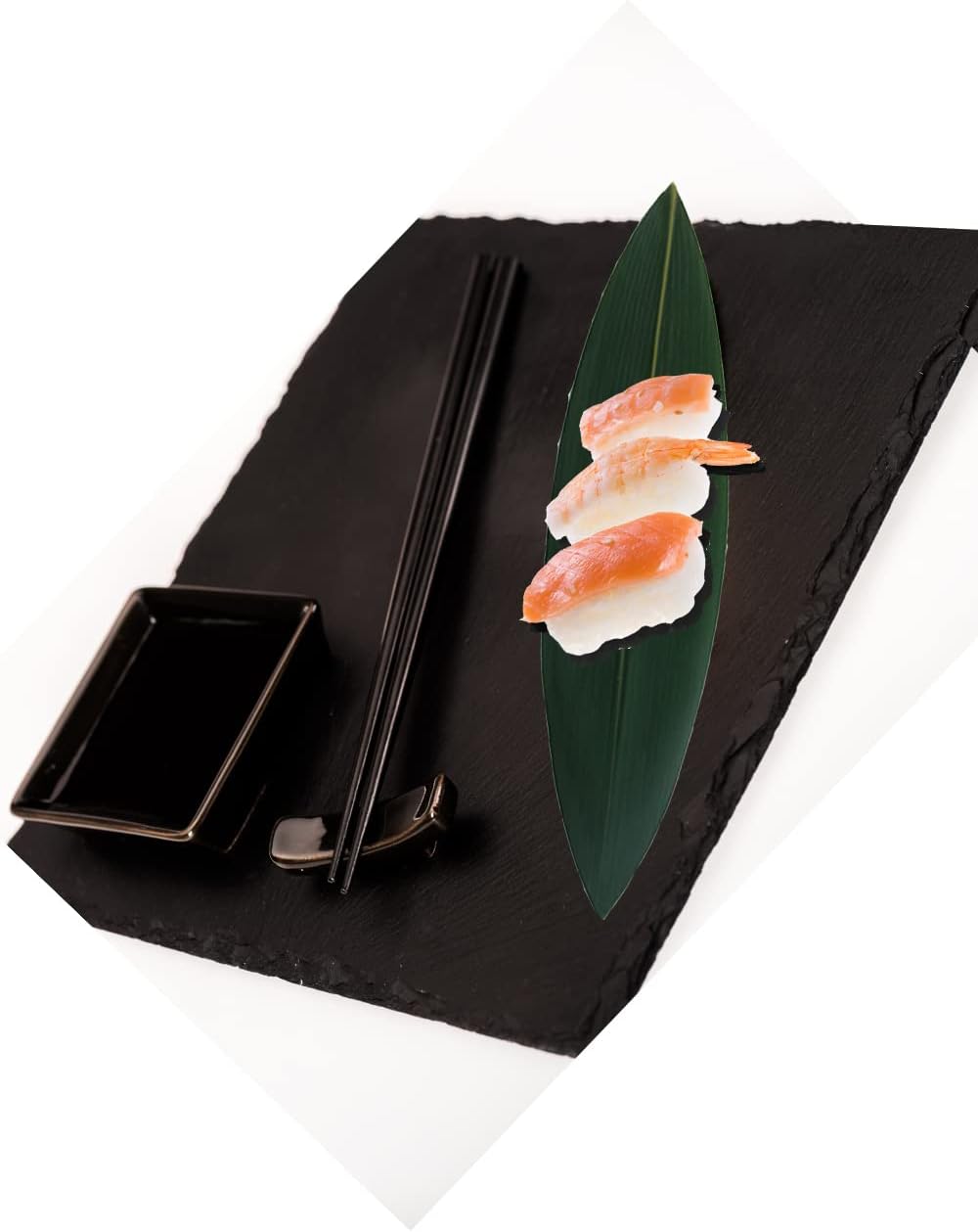 Fresh Edible Tapered Bamboo Leaves for Japanese Cuisine, Pastry, and Food Decor – Sushi Plates, Onigiri Decoration, Sushi Making Kit, 12″ x 3 12″,