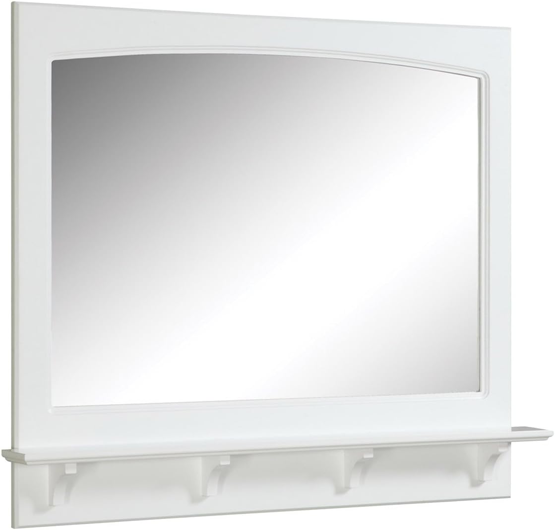 Design House 539940-WHT Concord – Estante rectangular de pared con marco de madera tradicional, para sala de estar, dormitorio, espejo de tocador de