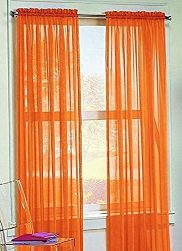 1 panel transparente elegante de gasa para ventana de 84 pies para dormitoriococina (naranja, 52 x 84 pulgadas)