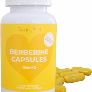 SkinnyMint Suplemento de berberina de 1500 mg por porción, berberina para apoyo general de la salud  Sin gluten, veganas, cápsulas vegetarianas (90 SkinnyMint Suplemento de berberina de 1500 mg por porción, berberina para apoyo general de la salud  Sin gluten, veganas, cápsulas vegetarianas (90