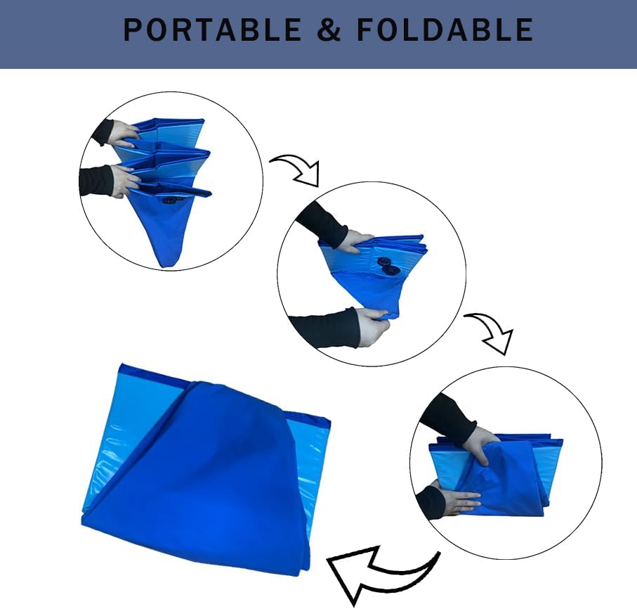 Piscina plegable para perros grandes, piscina portátil y plegable para mascotas, perros y gatos (L-32 x 8 pulgadas)