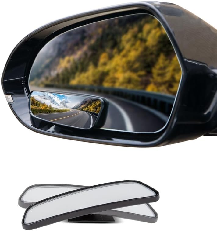 True Line Automotive Paquete de 2 espejos de punto ciego para automóvil, espejo rectangular de punto ciego para automóvil con visión ajustable de