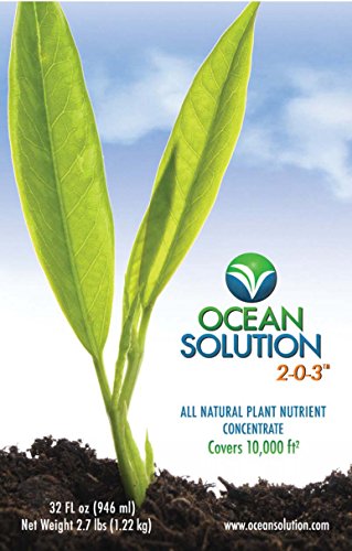 Ocean Solution 2-0-3 – Alimento vegetal – Fertilizante orgánico líquido para jardines, paisajes, hidroponía (concentrado de fertilizante mineral