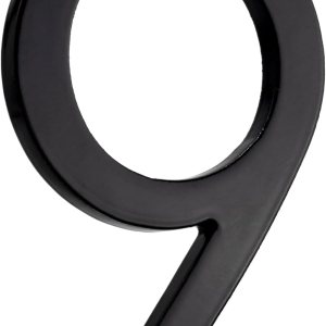Montague Metal Products, MHN-10-F-BK1-9, Números flotantes modernos de aluminio cepillado sólido, 10 pulgadas, negro con recubrimiento en polvo Montague Metal Products, MHN-10-F-BK1-9, Números flotantes modernos de aluminio cepillado sólido, 10 pulgadas, negro con recubrimiento en polvo
