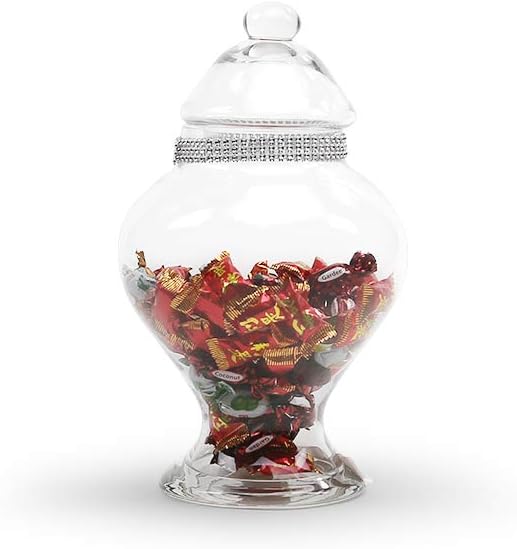 WGV – Tarro de boticario de 6.7 pulgadas de ancho, 12 pulgadas de alto, urna transparente redonda de vidrio, contenedor de almacenamiento de frutas,