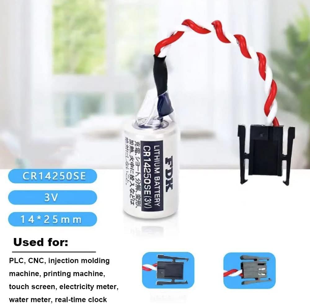 XIAOXX – Paquete de 3 baterías de litio CR14250SE de 3 V 1000 mAh CR14250SE 12AA para fuente de alimentación de respaldo FDK 1747-BA con enchufe