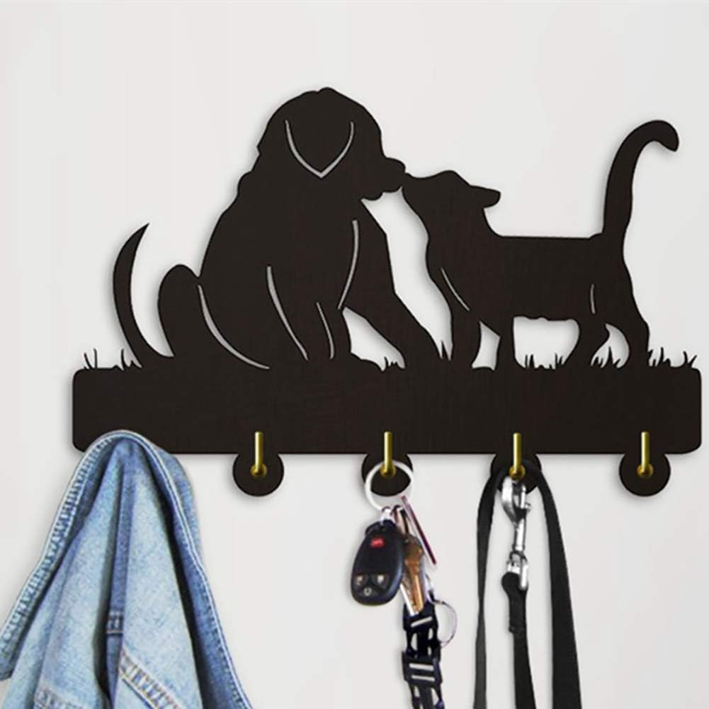 ChezMax Soporte de pared creativo para decoración del hogar, ganchos para llaves, pasillo, soporte de pared con 4 ganchos para entrada, baño,
