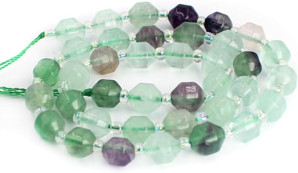 Joyas de piedras preciosas naturales facetadas de 0.315 pulgadas, cuentas sueltas de piedras preciosas variadas, hebra de cuentas de 15 pulgadas,