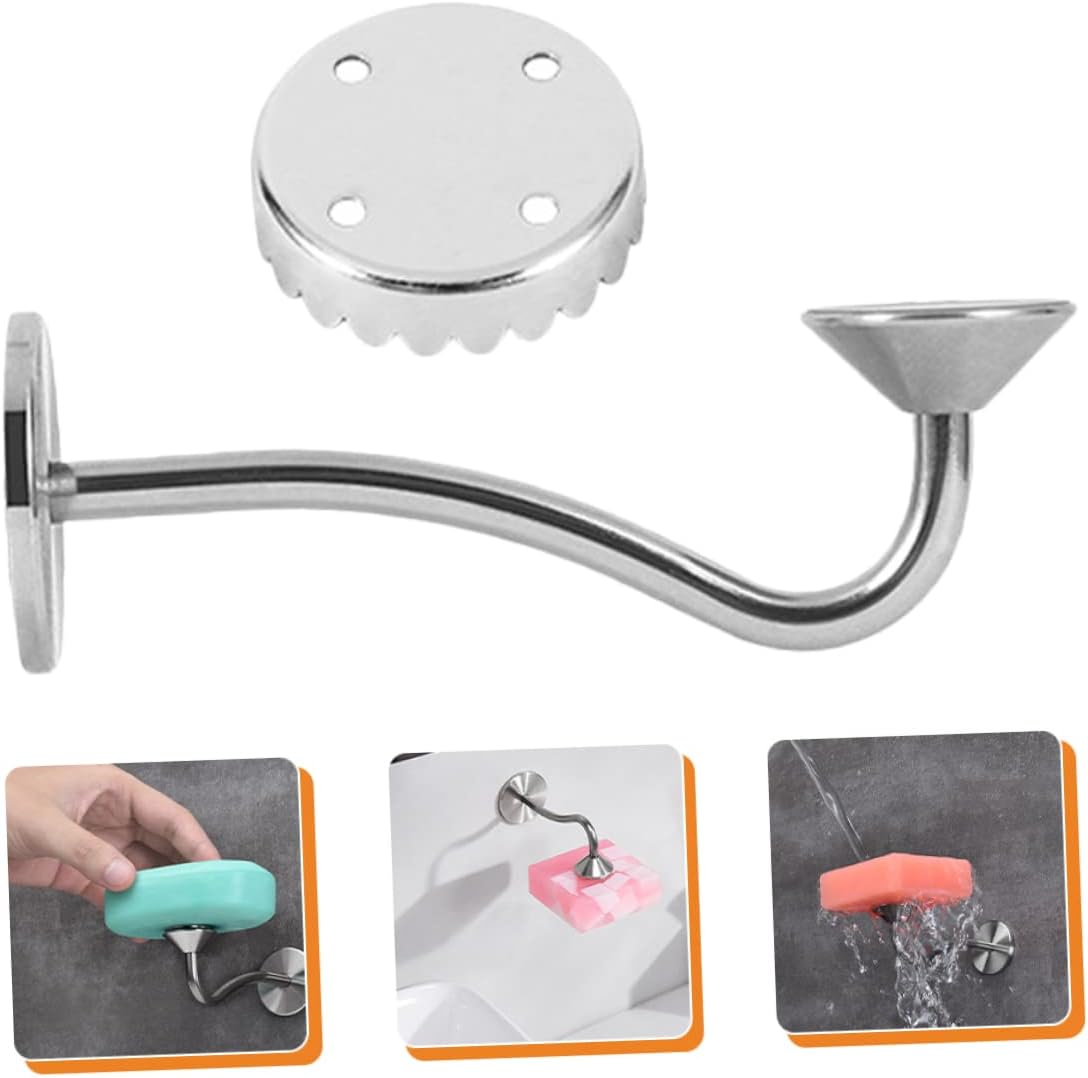 Alipis Soporte de jabón de acero inoxidable Soporte de barra de sonido Soporte de pared para aretes de pared Soporte de jabón de pared Organizador