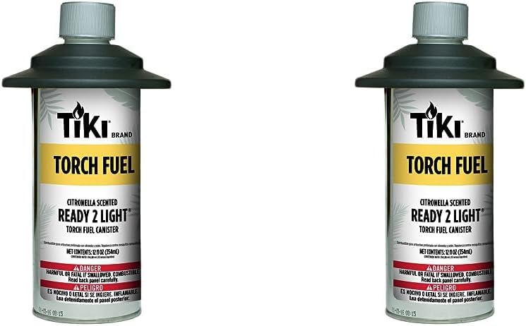 Tiki Brand Citronella – Antorcha perfumada de combustible, bote de 12 onzas, negro (paquete de 2)