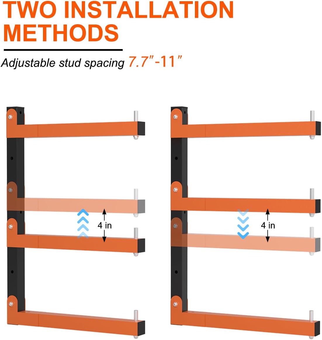 Estante de almacenamiento de madera, soporte de pared para madera, estantes de almacenamiento de madera resistente con sistema de 9 niveles,
