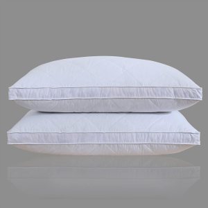 Paquete de 2 almohadas de plumas de ganso blanco. Funda de algodón egipcio de 600 hilos. Almohada de firmeza media, apoyo suave, tamaño king. Color Paquete de 2 almohadas de plumas de ganso blanco. Funda de algodón egipcio de 600 hilos. Almohada de firmeza media, apoyo suave, tamaño king. Color