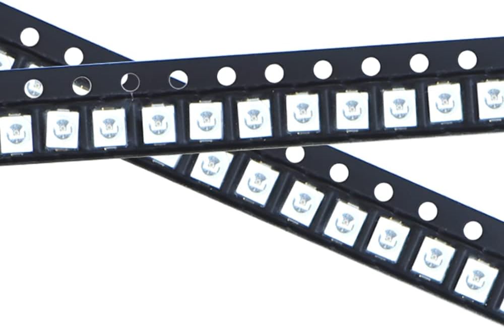100 unids 3528 (1210) UV púrpura SMD LED diodo luces chips (ultravioleta 395nm 0.138 in x 0.110 in DC 3V 20mA) iluminación bombillas lámparas