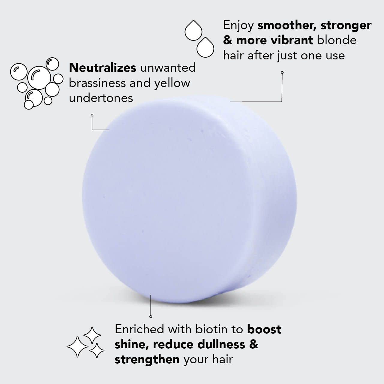 Kitsch Barra de champú de árbol de té y menta y barra de acondicionador púrpura para cabello rubio con descuento