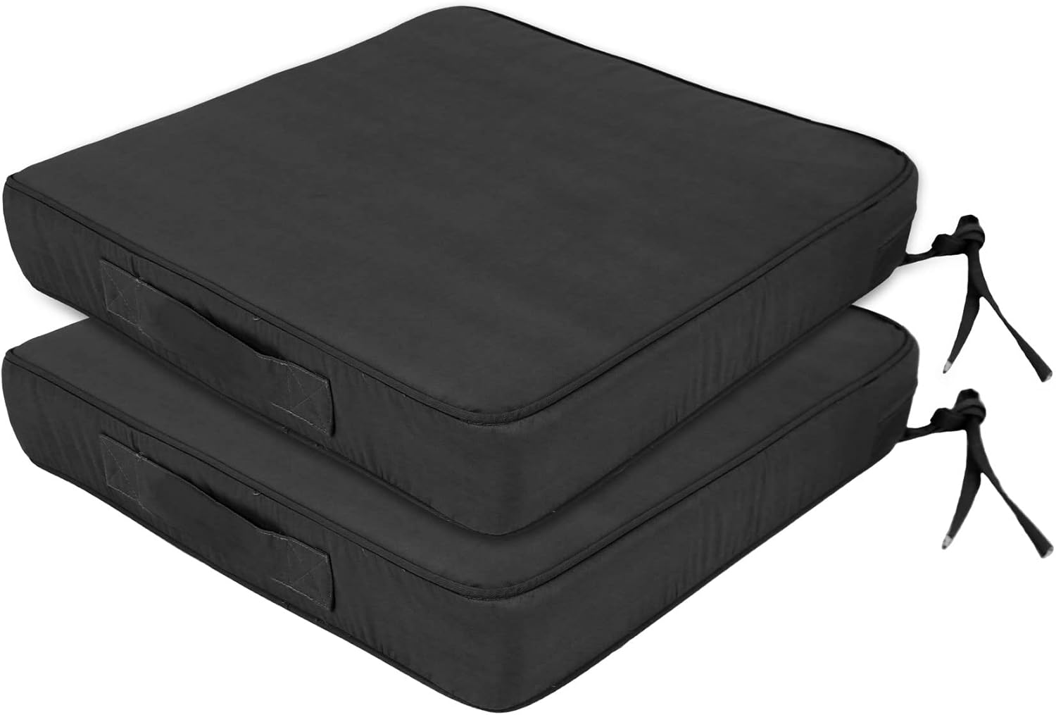 RULAER Cojines para silla de 20 x 20 x 3 pulgadas, para exteriores, doble tubería, impermeable, para patio, lavable con asa de transporte, para