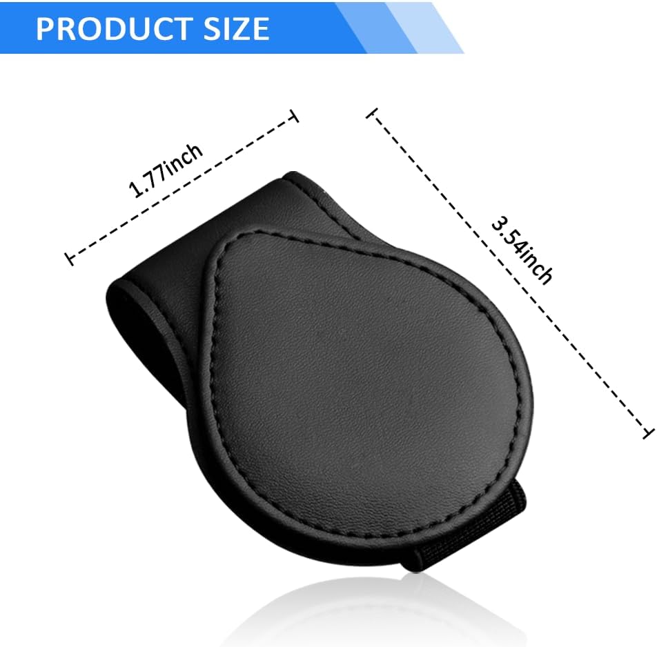 Soporte magnético para lentes de sol para automóvil, soporte universal de piel sintética para lentes de sol, boletos, auriculares, tarjetas, visera,