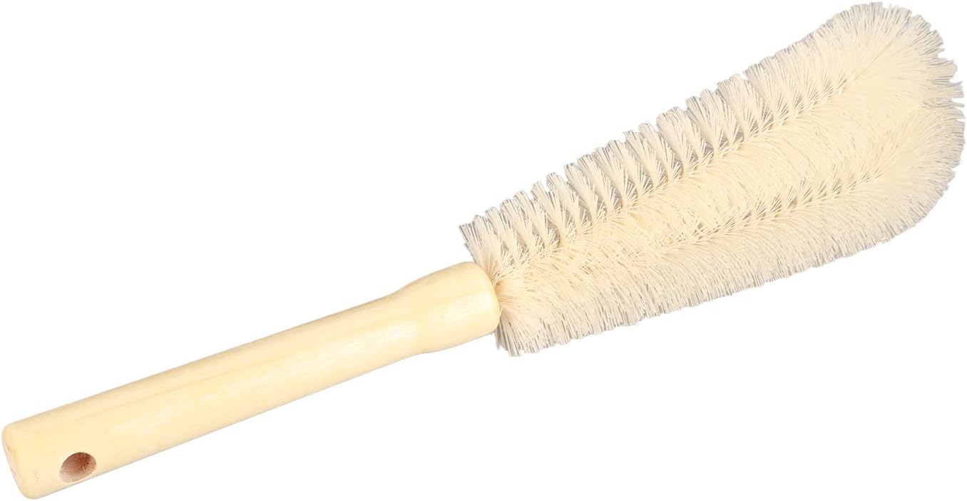 Cepillo limpiador de botellas con mango largo de madera, cepillo para botella de agua, cepillo de cocina para biberón, taza, jarra, tetera, botellas