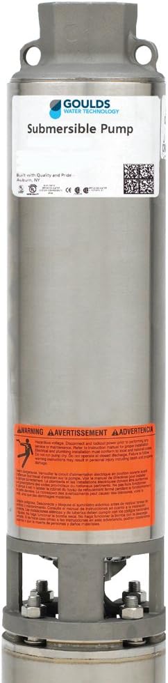 Goulds Bomba sumergible para pozo de agua 5GS05412C, 5 GPM,  HP, 12 etapas, 3 cables, caja de control de 230 V incluida.