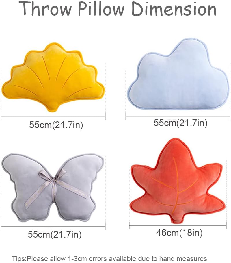 Almohada 3D de felpa para plantas, cojín decorativo para cama, sofá, silla, hogar, oficina, regalo temático, accesorios para fotos (hoja de arce)