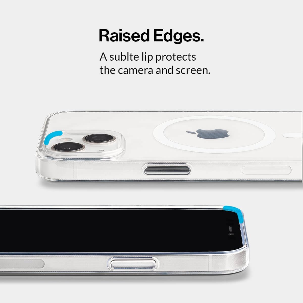 totallee Funda transparente para iPhone 15 con agarre extra, magnética delgada y magnética con imanes integrados (agarre transparente)