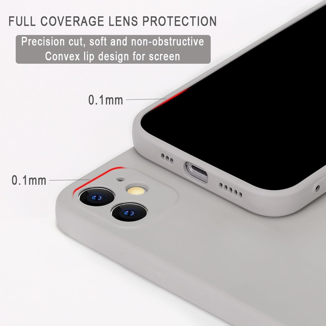 Starkitchen Funda de silicona para iPhone 12 con forro de microfibra suave y protección de lente (gris púrpura)