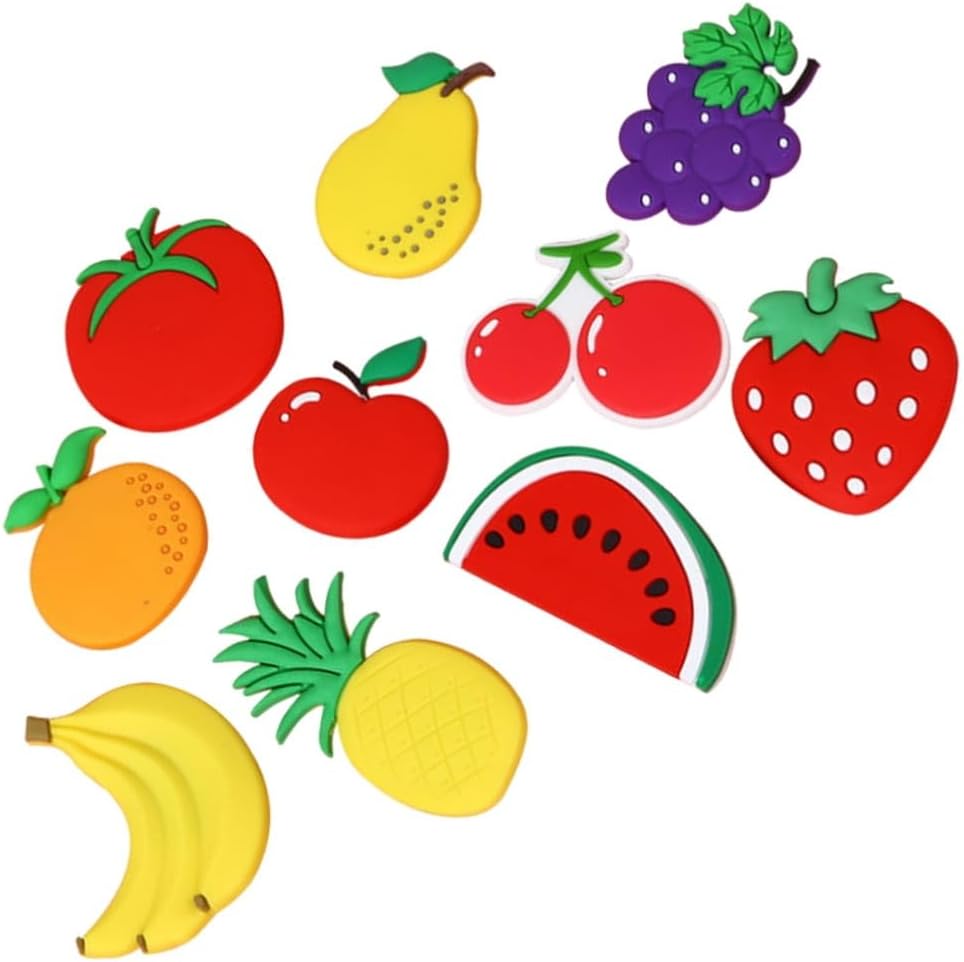 10pcs fruta refrigerador imanes goma pizarra magnética etiqueta engomada