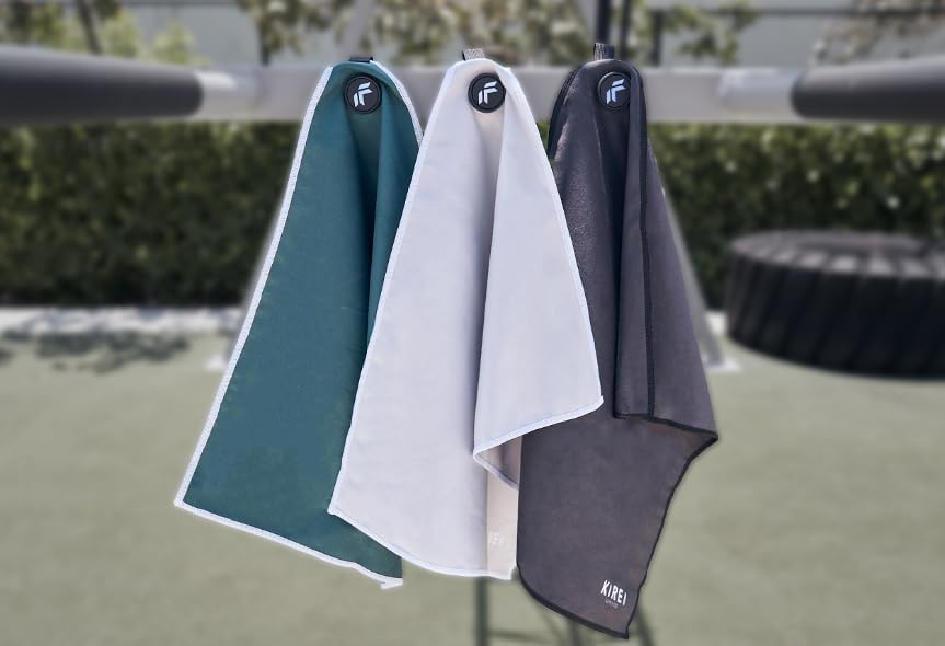 Kirei Magnetic, Microfiber Quick Dry Towel, Silver ION Odorless, Fast Drying and Compact. Designed for Gym, Fitness, Yoga, Backpacking, Camping,
