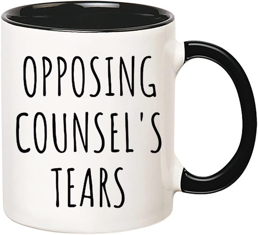 Fonhark – Taza divertida de abogado, lágrimas del abogado opuesto, abogado, regalo de abogado, taza de graduado de derecho, taza de café novedosa de