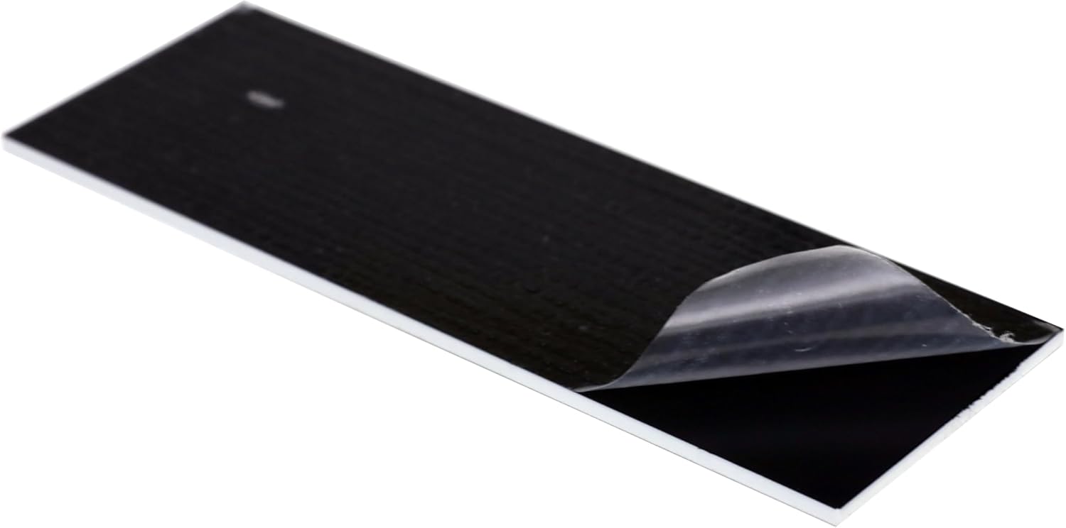 Placas de grabado de aluminio anodizado en blanco, surtido de 15 piezas, 3 espesores, negro de doble cara