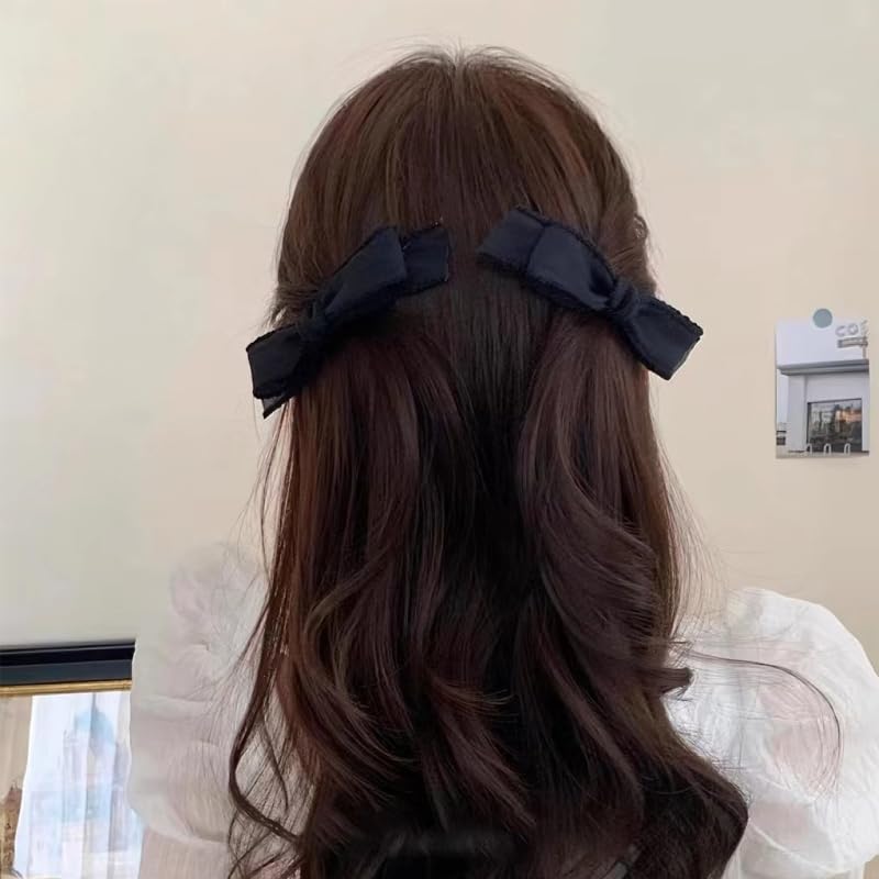 Pinzas para el cabello con lazo, accesorios para mujeres y niñas, lazos de gasa, pasadores para el pelo para adolescentes, pinzas de lazo de