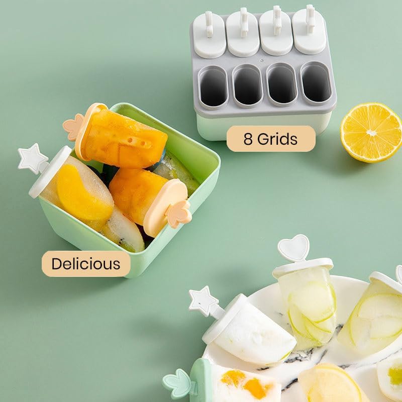 Molde de helado hecho a mano para helados, moldes para paletas de postre para congelador, fruta, cubitos de hielo, formas reutilizables (azul)