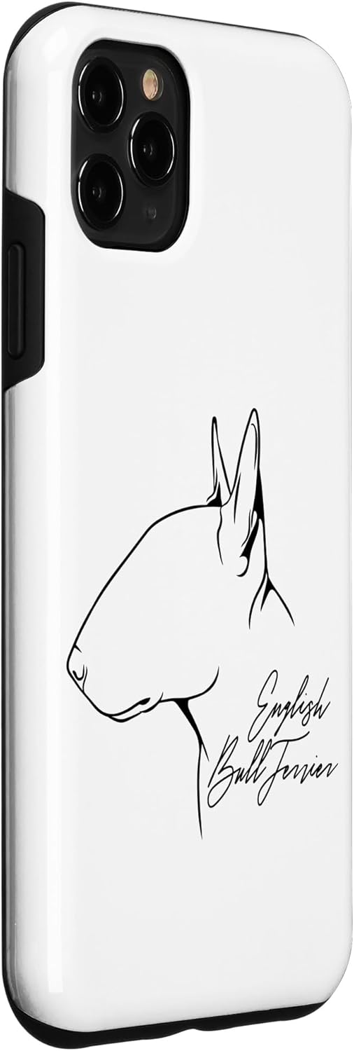 Funda para iPhone 11 Pro Max Orgullosa Inglés Bull Terrier Perfil Perro Mamá Perro