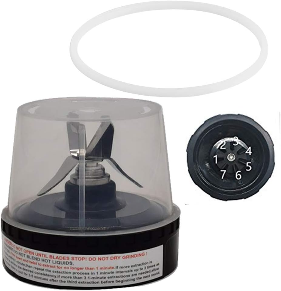 2 cuchillas extractoras profesionales con junta, compatibles con Ninja Nutri-Blender Pro con Auto-iQ, 1100 vatios, licuadora personal BN400, BN400C,