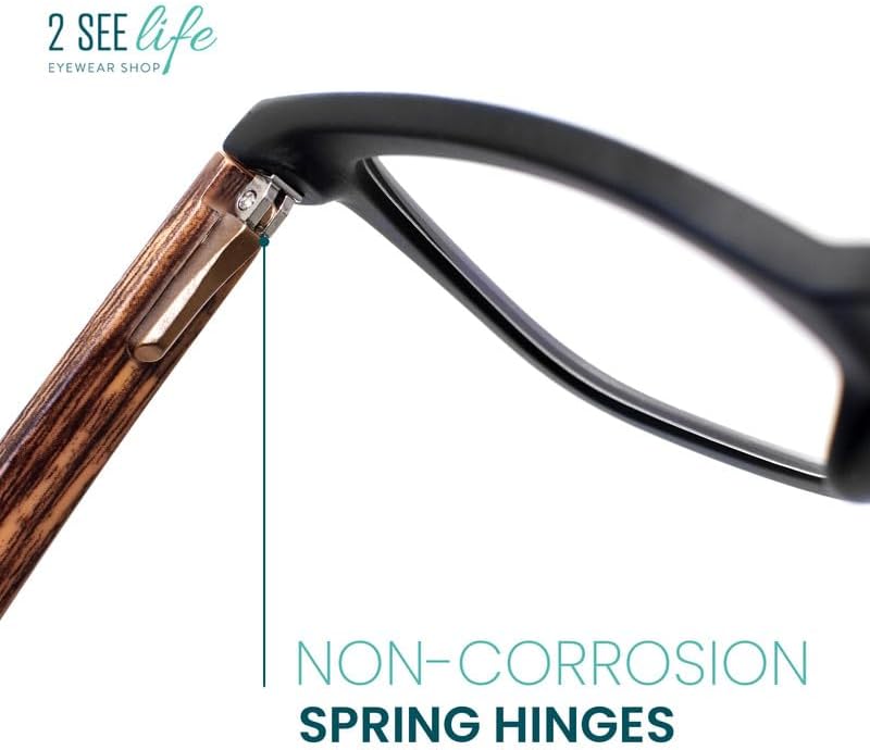 Lentes de lectura con luz azul con marco resistente color negro mate para hombre para lucir modernos con alta visión, lectores grandes y duraderos