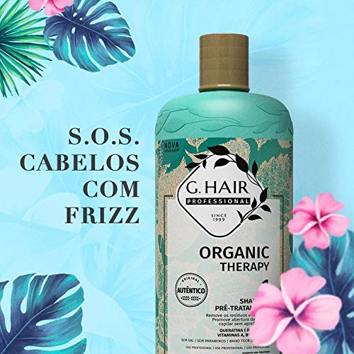 G.Hair Organic Therapy 2L  Tratamiento de queratina brasileña  Alisado progresivo del cabello  Sistema de alisado  Reductor de volumen  100% recto