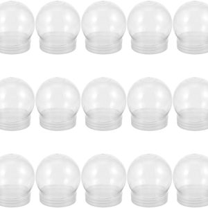 BESTOYARD Paquete de 15 globos de nieve de 3 pulgadas de plástico transparente vacío con tapa de rosca para manualidades, personalización, BESTOYARD Paquete de 15 globos de nieve de 3 pulgadas de plástico transparente vacío con tapa de rosca para manualidades, personalización,