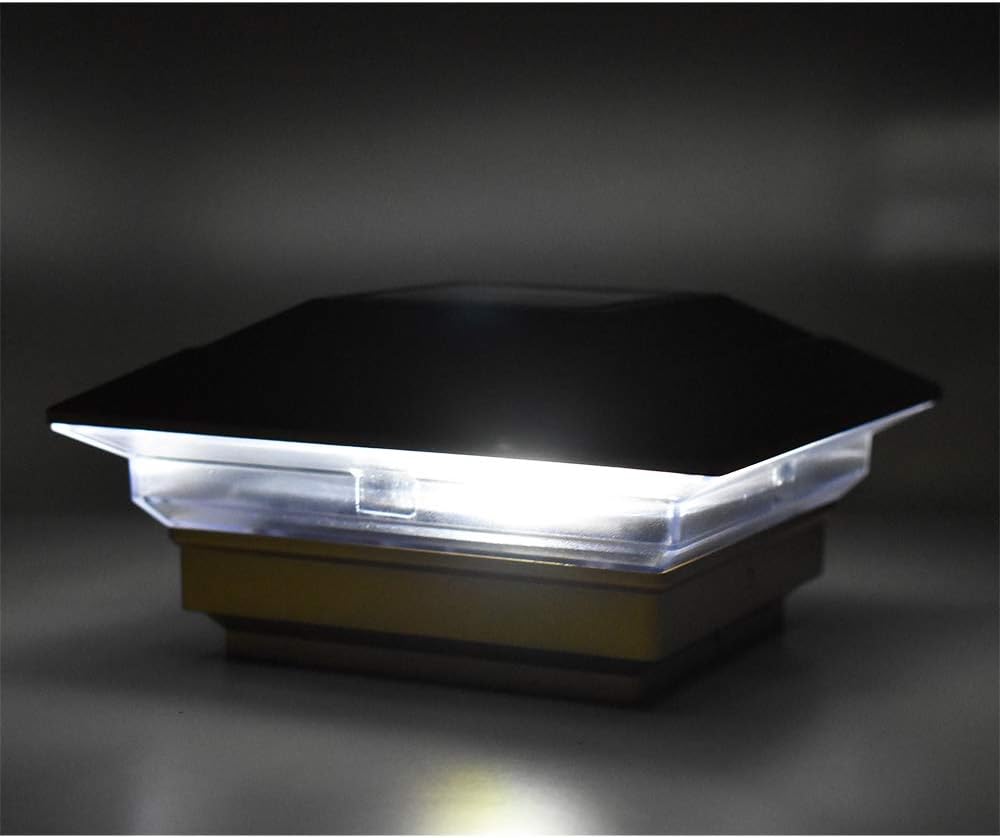 Paquete de 8 lámparas solares de cobre para jardín al aire libre, 4 x 4, LED, para poste, cubierta de poste, luz cuadrada, luz de paisaje, césped,