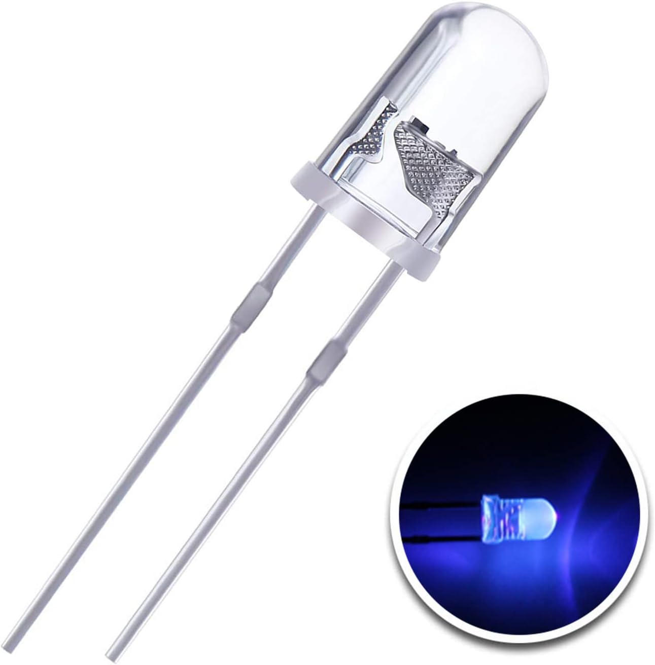 Diodo LED de 0.197 in, LED de inmersión de superficie, cabeza redonda de 0.197 in, diodos emisores de luz LED, alambre dorado, soporte de cobre,