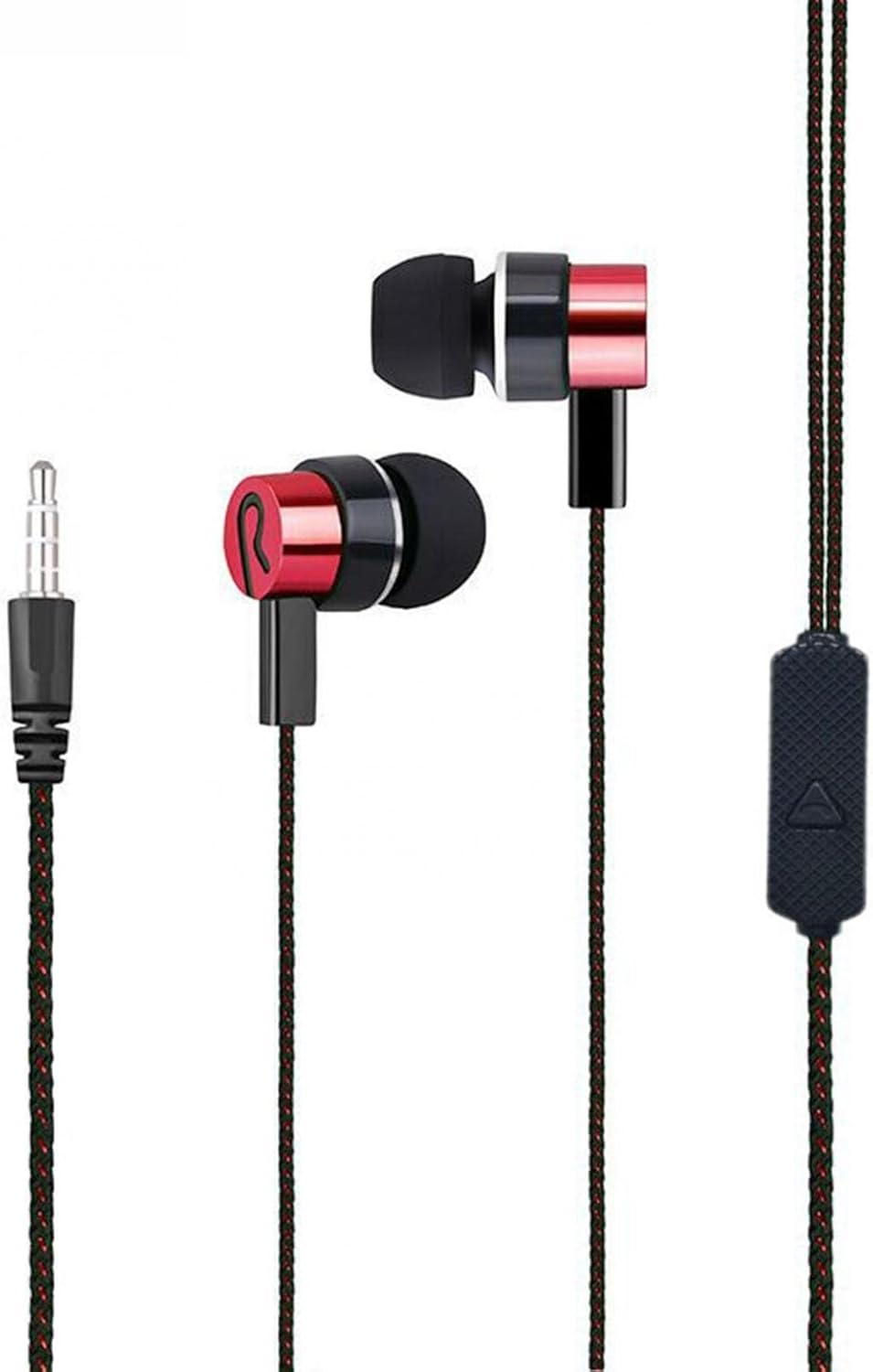 Auriculares con cable con micrófono intrauditivo con cable sin enredos HiFi estéreo de aislamiento de ruido ergonómico auriculares deportivos