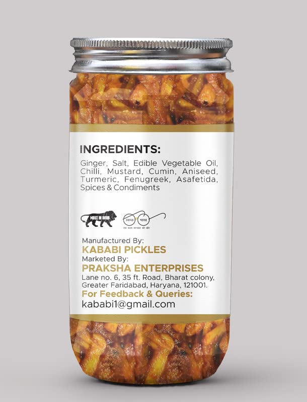 Punjabi Ginger Pickle – Jengibre fresco caseroAdrak Ka Aachar (400G) – Receta de la madre  Pepinillo orgánico del norte de la India  Pepinillo de