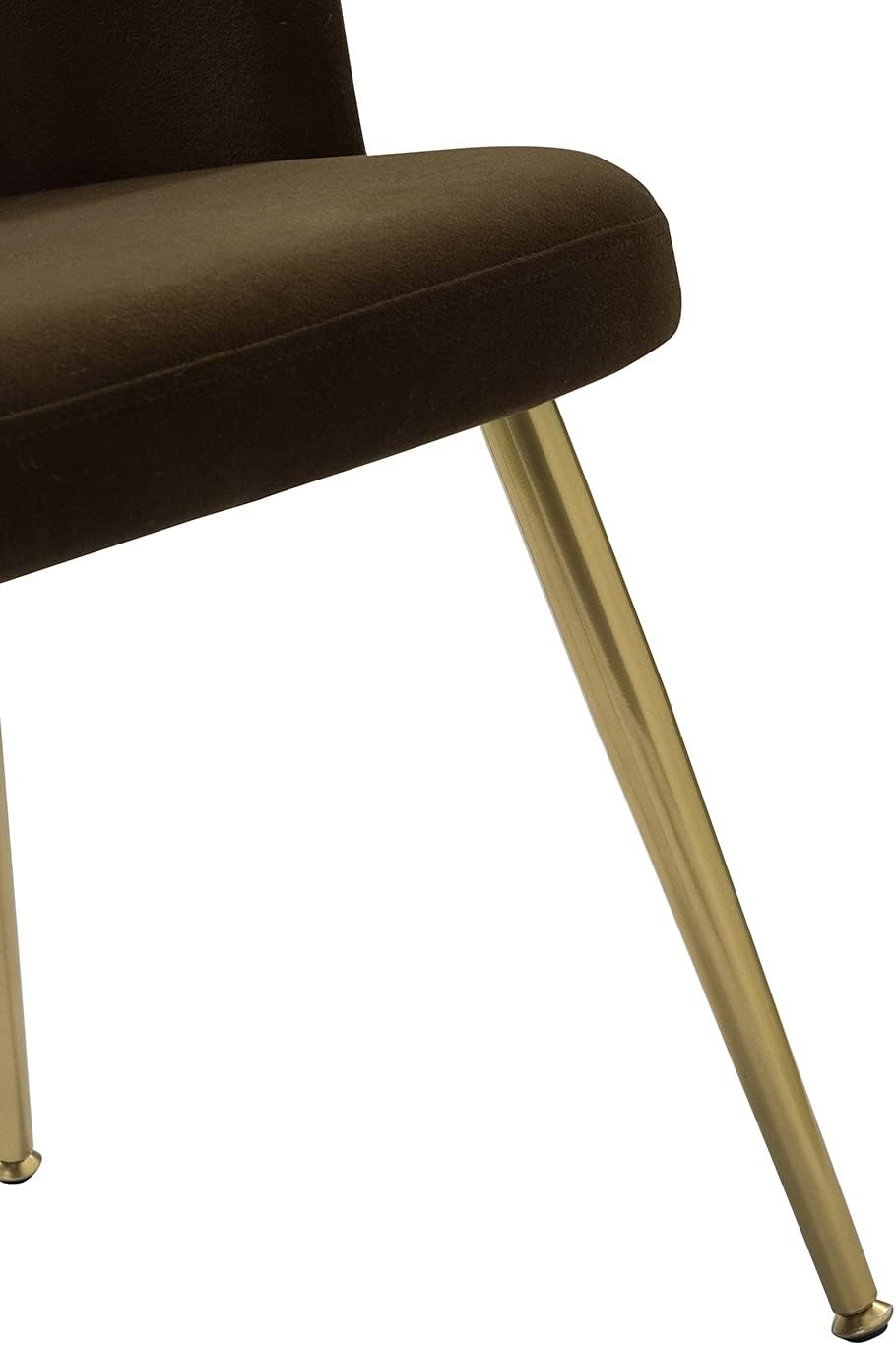 HULALA HOME Silla de comedor de terciopelo moderna con respaldo de concha y patas de metal dorado, cómoda silla tapizada para sala de estar,