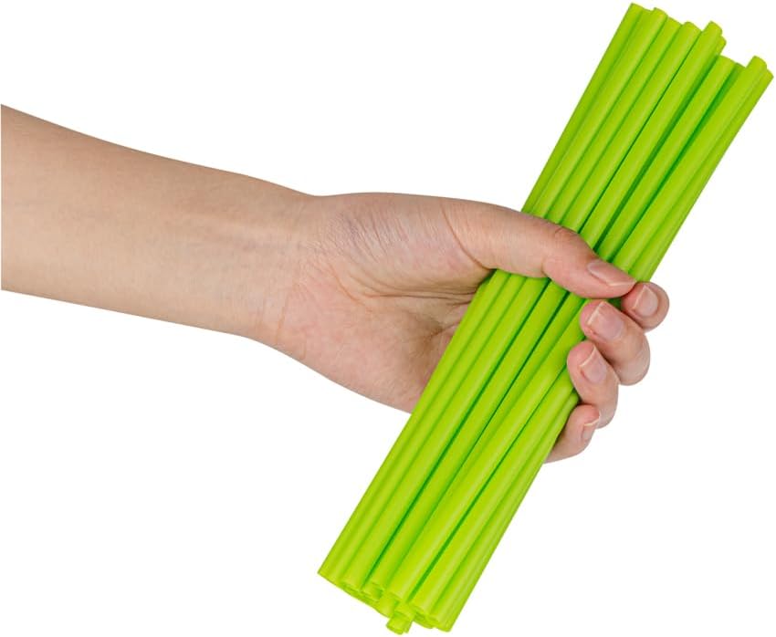 Restaurantware Basic Nature – Pajitas desechables de 8.3 pulgadas, 100 pajitas sostenibles, resistentes que no alteran los sabores, pajitas verdes